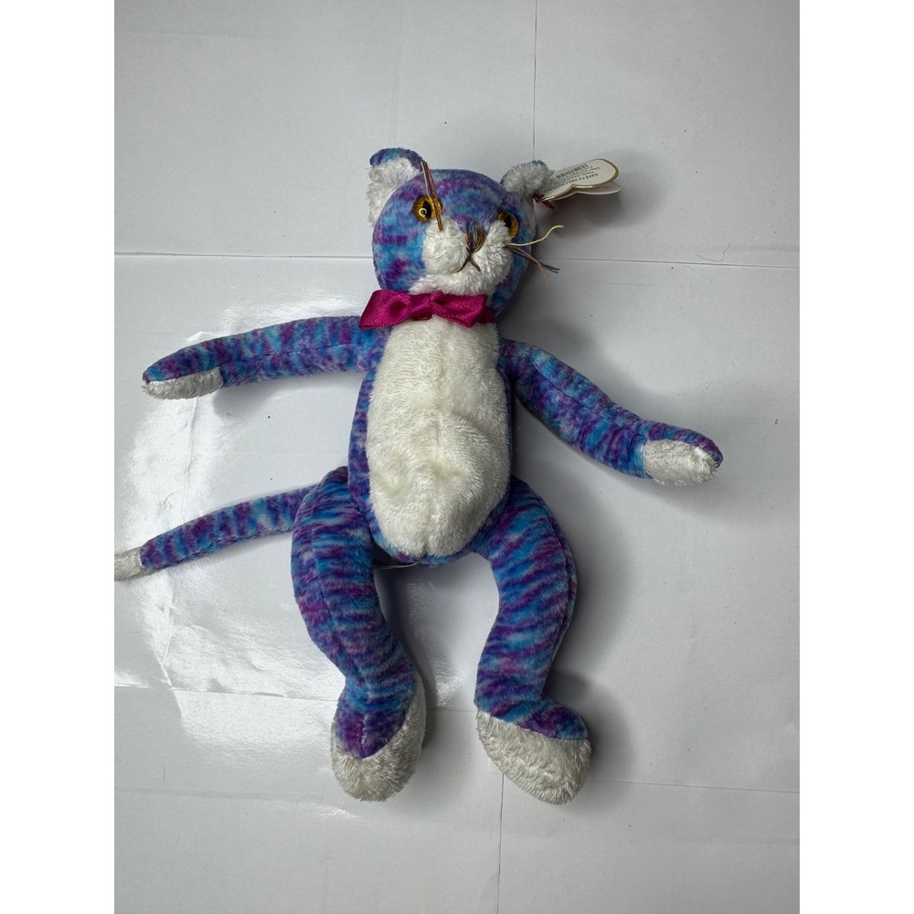 Ty Beanie Baby Kooky the Cat Blue Purple Tie Dye Plush 2000 Retired with Tags